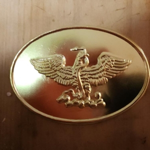 Oval Mexican shako Plate - Eagle pressed brass