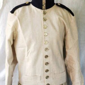 French Napoleonic off white wool Forage Jacket with dark blue facings