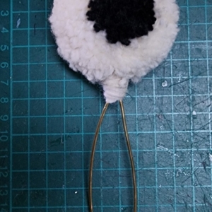 Prussian Wool Shako Pom Pom White with Black wool centre