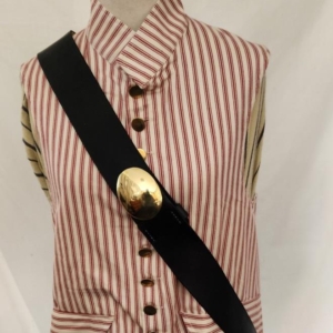 US War of 1812 - US Black Leather bayonet cross belt and plate brass