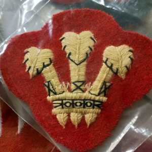 British 23rd Regiment rear Mitra embroidered badge