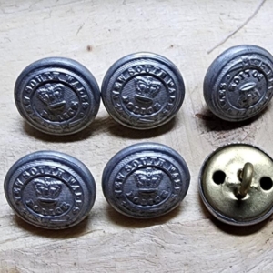 Australian Colonial - NSW Police Buttons - Silver 18mm approx. 1850's
