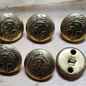 Victorian Military Forces 1880 to 1901 brass button set Large