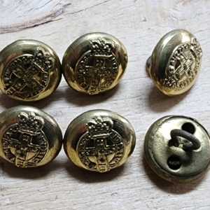 Victorian Military Forces 1880 to 1901 brass button set small