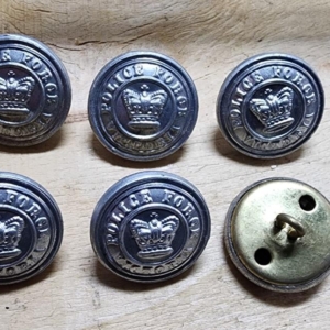 Australian Colonial - Victorian  Vic Police Buttons - Silver 18 mm approx. 1850's