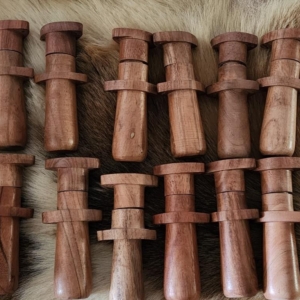 16th to 17th Century wooden Bandolier charge bottles set of 12