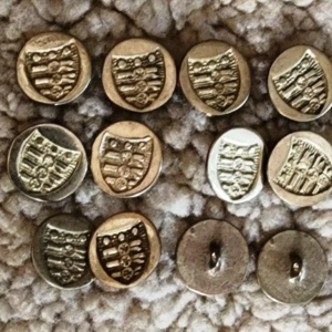 Napoleonic Solid Brass Large Royal Artillery buttons set of 12 19mm