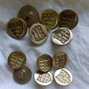 Napoleonic Solid Brass Large Royal Artillery buttons set of 12 24mm
